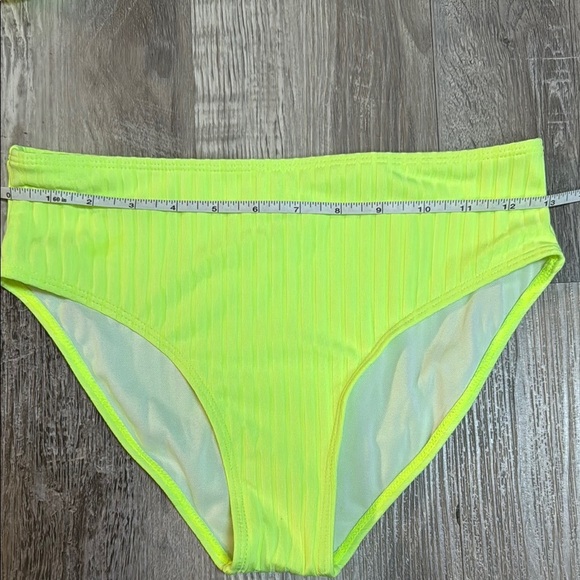 New Girls Neon Lime Asymmetrical Two-Piece Swimsuit - Picture 3 of 6